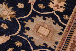 handmade Transitional Kafkaz Blue Rust Hand Knotted RECTANGLE 100% WOOL area rug 13' x 16'