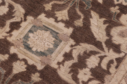 handmade Traditional Kafkaz Lt. Brown Ivory Hand Knotted RECTANGLE 100% WOOL area rug 12x14
