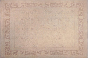 handmade Transitional Kafkaz Ivory Lt. Brown Hand Knotted RECTANGLE 100% WOOL area rug 12' x 15'