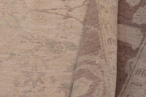 handmade Transitional Kafkaz Ivory Lt. Brown Hand Knotted RECTANGLE 100% WOOL area rug 12' x 15'