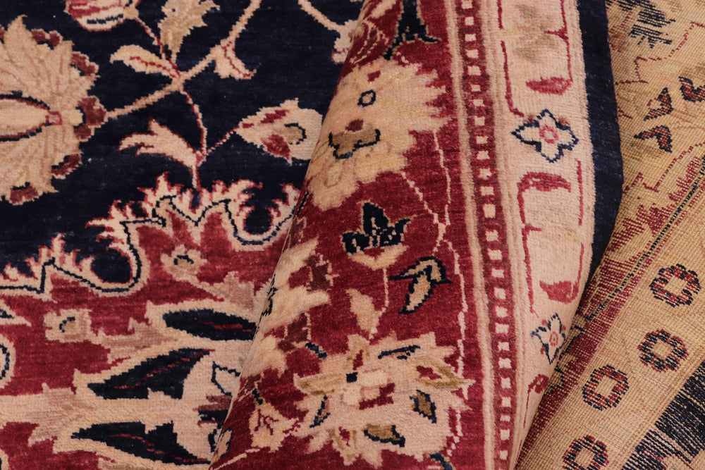 handmade Transitional Agra Blue Red Hand Knotted RECTANGLE 100% WOOL area rug 10x14
