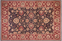 handmade Transitional Agra Blue Red Hand Knotted RECTANGLE 100% WOOL area rug 10x14