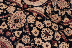 handmade Traditional Round Agra Tabriz Blue Tan Hand Knotted ROUND 100% WOOL area rug 8' x 8'