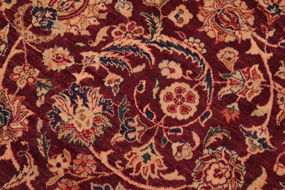 handmade Transitional Dabir Maroon Blue Hand Knotted RECTANGLE 100% WOOL area rug 10x14