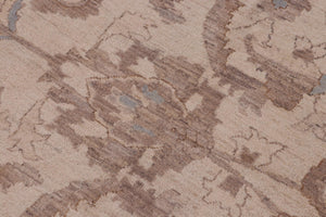 handmade Transitional Kafkaz Ivory Ivory Hand Knotted RECTANGLE 100% WOOL area rug 12' x 18'