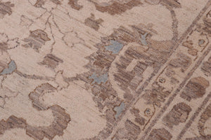 handmade Transitional Kafkaz Ivory Ivory Hand Knotted RECTANGLE 100% WOOL area rug 12' x 18'