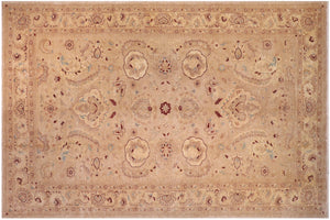 handmade Traditional Kafkaz Tan Tan Hand Knotted RECTANGLE 100% WOOL area rug 12x18