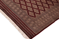 handmade Geometric Bokhara Red Lt. Brown Hand Knotted RECTANGLE 100% WOOL area rug 10X12