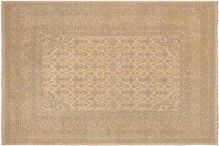 handmade Transitional Kafkaz Beige Blue Hand Knotted RECTANGLE 100% WOOL area rug 9x12