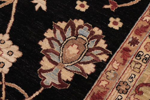 handmade Traditional Kafkaz Black Lt. Green Hand Knotted RECTANGLE 100% WOOL area rug 12x18