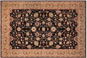 handmade Traditional Kafkaz Black Lt. Green Hand Knotted RECTANGLE 100% WOOL area rug 12x18