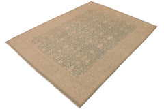 handmade Transitional Kafkaz Green Gray Hand Knotted RECTANGLE 100% WOOL area rug 9x12