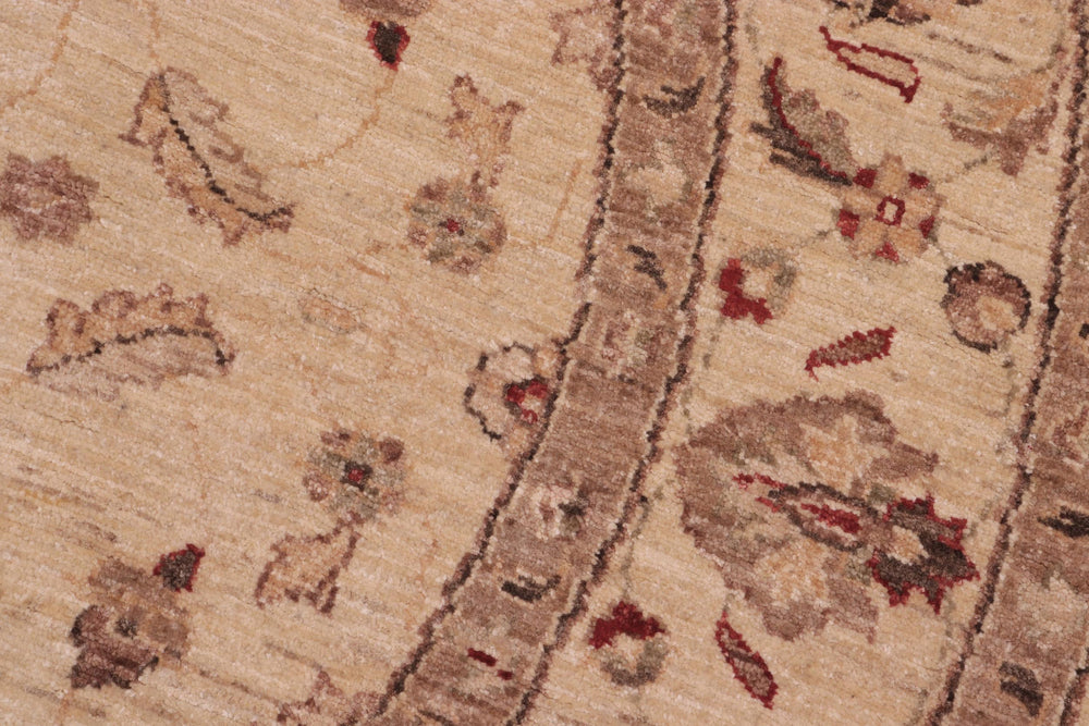 handmade Traditional Kafkaz Beige Rust Hand Knotted ROUND 100% WOOL area rug 6' x 6'