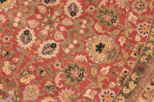 handmade Traditional Round Nauras Rust Beige Hand Knotted ROUND 100% WOOL area rug 7' x 7'