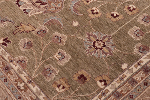 handmade Traditional Kafkaz Lt. Green Tan Hand Knotted RECTANGLE 100% WOOL area rug 12x17