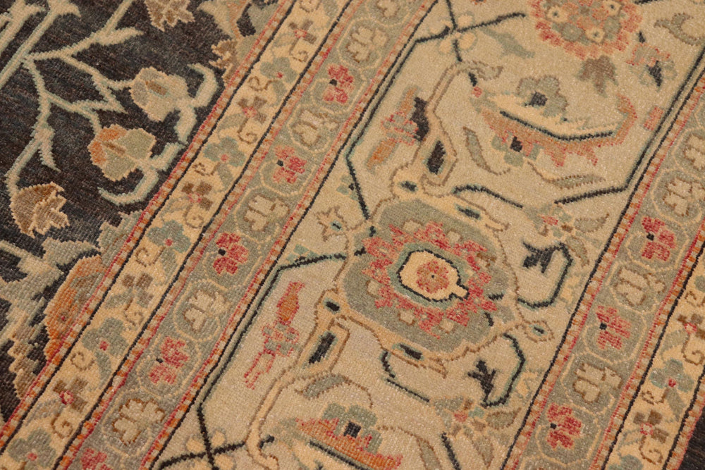 handmade Transitional Kafkaz Green Lt. Gray Hand Knotted RECTANGLE 100% WOOL area rug 10x14