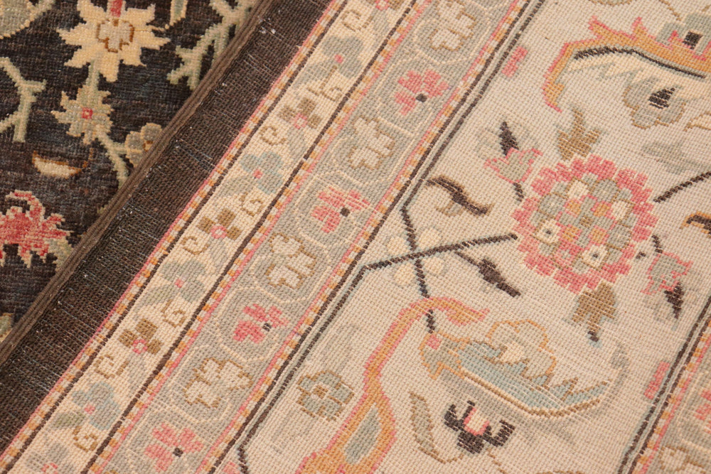 handmade Transitional Kafkaz Green Lt. Gray Hand Knotted RECTANGLE 100% WOOL area rug 10x14