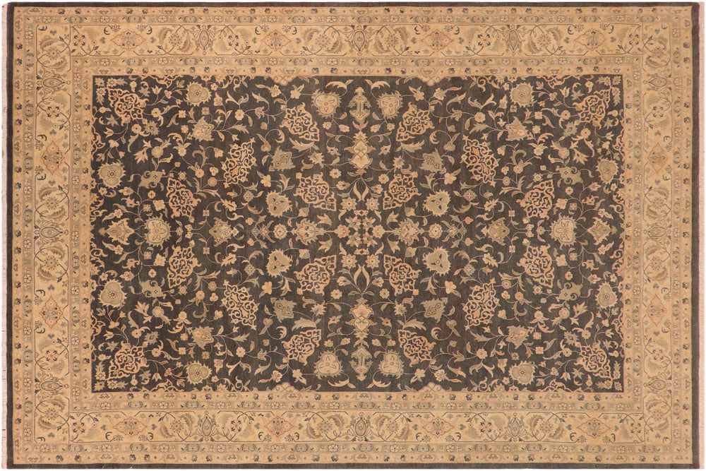handmade Traditional Kafkaz Green Tan Hand Knotted RECTANGLE 100% WOOL area rug 10x14