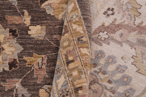 handmade Transitional Kafkaz Gray Lt. Tan Hand Knotted RECTANGLE 100% WOOL area rug 12' x 18'