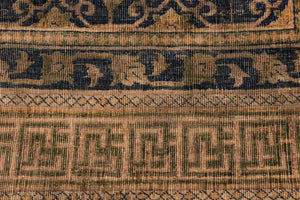 handmade Transitional Antique Blue Gold Hand Knotted RECTANGLE 100% WOOL area rug 6' x 7'