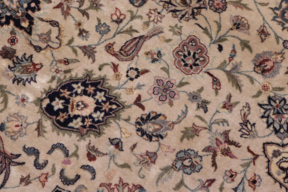 handmade Traditional Jhangeer Lt. Gray Lt. Gray Hand Knotted RECTANGLE WOOL&SILK area rug 12x17
