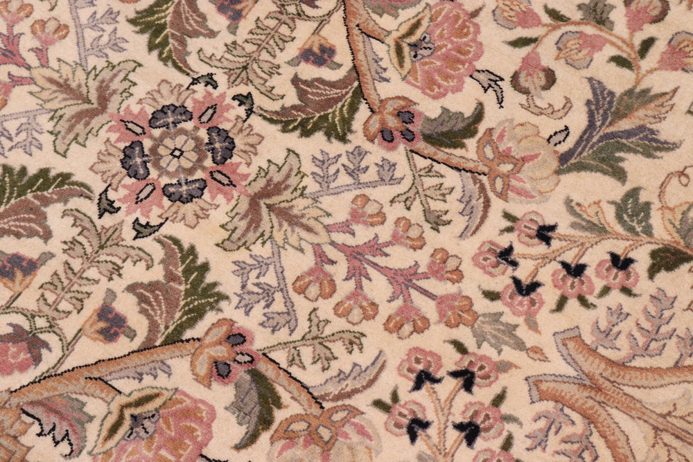 handmade Traditional Nagi Beige Pink Hand Knotted ROUND 100% WOOL area rug 8'x8'