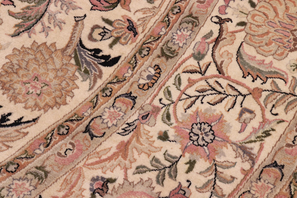 handmade Traditional Nagi Beige Pink Hand Knotted ROUND 100% WOOL area rug 8'x8'
