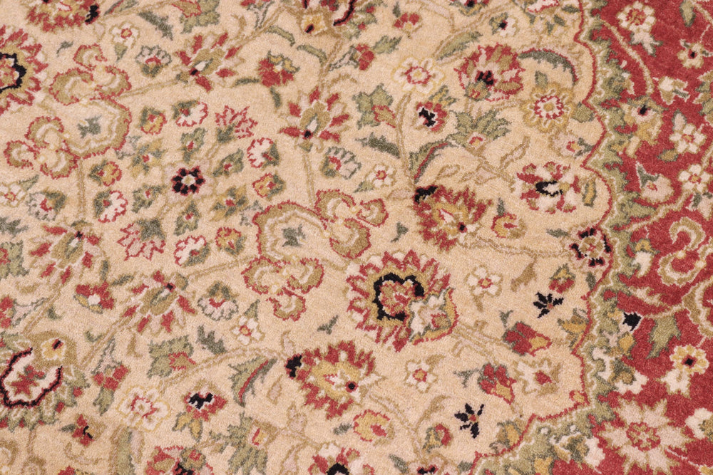 handmade Traditional Round Design Rust Ivory Hand Knotted ROUND 100% WOOL area rug 9' x 9'