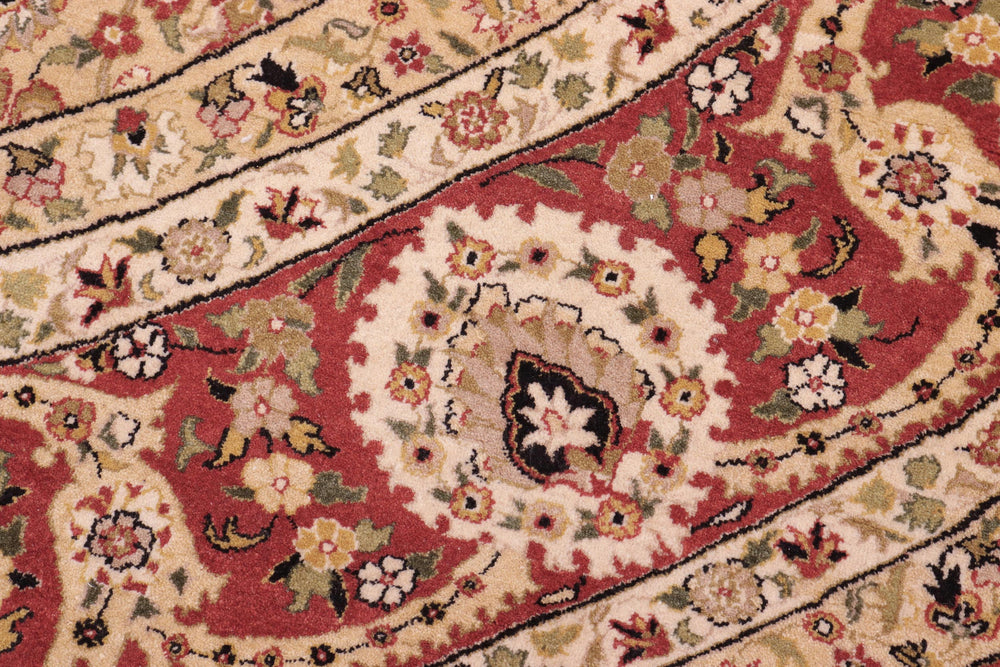 handmade Traditional Round Design Rust Ivory Hand Knotted ROUND 100% WOOL area rug 9' x 9'