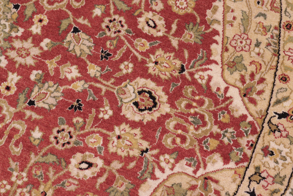 handmade Traditional Round Design Rust Ivory Hand Knotted ROUND 100% WOOL area rug 9' x 9'