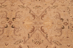 handmade Transitional Lahore Tan Brown Hand Knotted RECTANGLE 100% WOOL area rug 6' x 9'