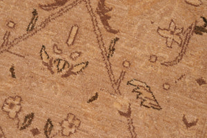 handmade Transitional Lahore Tan Brown Hand Knotted RECTANGLE 100% WOOL area rug 6' x 9'