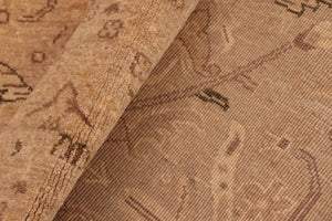 handmade Transitional Lahore Tan Brown Hand Knotted RECTANGLE 100% WOOL area rug 6' x 9'