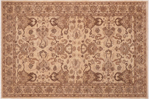 handmade Traditional Kafkaz Beige Brown Hand Knotted RECTANGLE 100% WOOL area rug 6x9