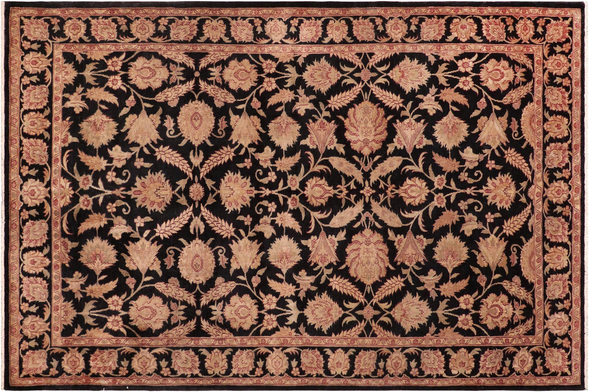 handmade Transitional Kafkaz Black Red Hand Knotted RECTANGLE 100% WOOL area rug 6' x 9'