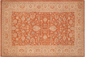 Classic Ziegler Sibyl Rust/Beige Wool Rug - 6'1'' x 9'3''
