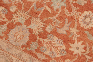 handmade Transitional Kafkaz Rust Beige Hand Knotted RECTANGLE 100% WOOL area rug 6' x 9'