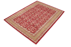 handmade Transitional  Red Green Hand Knotted RECTANGLE 100% WOOL area rug 6' x 9'