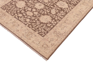 handmade Traditional Kafkaz Brown Tan Hand Knotted RECTANGLE 100% WOOL area rug 6x9