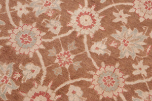 handmade Transitional Kafkaz Brown Beige Hand Knotted RECTANGLE 100% WOOL area rug 6' x 9'