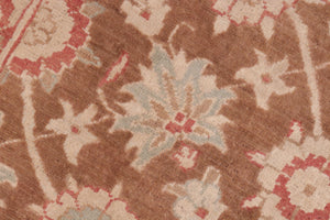 handmade Transitional Kafkaz Brown Beige Hand Knotted RECTANGLE 100% WOOL area rug 6' x 9'