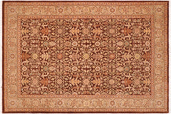 handmade Transitional Kafkaz Brown Green Hand Knotted RECTANGLE 100% WOOL area rug 6x9