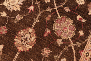 handmade Transitional Kafkaz Brown Beige Hand Knotted RECTANGLE 100% WOOL area rug 6' x 9'