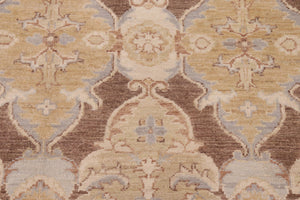 handmade Transitional Kafkaz Brown Beige Hand Knotted RECTANGLE 100% WOOL area rug 6' x 9'