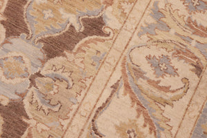 handmade Transitional Kafkaz Brown Beige Hand Knotted RECTANGLE 100% WOOL area rug 6' x 9'