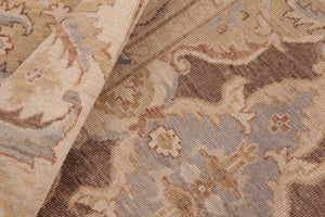 handmade Transitional Kafkaz Brown Beige Hand Knotted RECTANGLE 100% WOOL area rug 6' x 9'