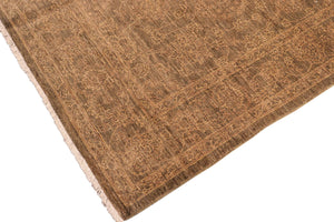 handmade Transitional Kafkaz Brown Gold Hand Knotted RECTANGLE 100% WOOL area rug 6' x 9'