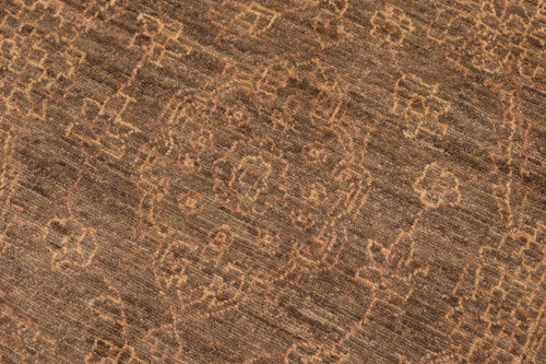 handmade Transitional Kafkaz Brown Gold Hand Knotted RECTANGLE 100% WOOL area rug 6' x 9'