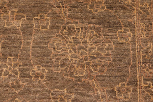 handmade Transitional Kafkaz Brown Gold Hand Knotted RECTANGLE 100% WOOL area rug 6' x 9'