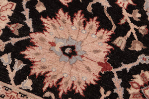 handmade Transitional Lahore Black Green Hand Knotted RECTANGLE 100% WOOL area rug 6' x 9'